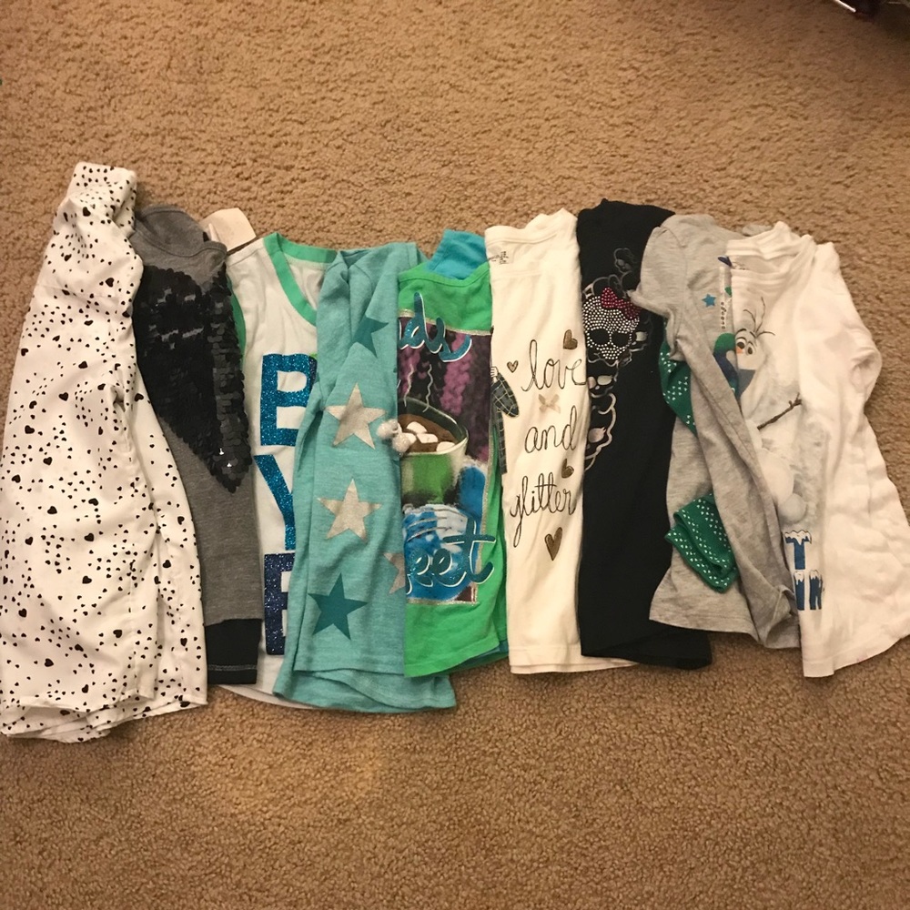 Girls 7-8 Bundle of 9 shirts